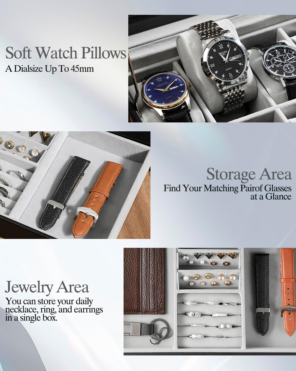 Caja Para Relojes Con 12 Ranuras, Organizador De Exhibición De Relojes, Estuche