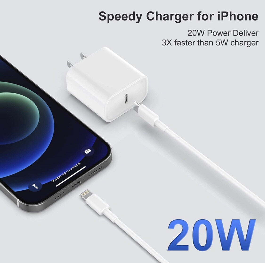 2X Cargador Rapido De Pared USB Tipo C Para Iphone 14 13 [Apple Mfi Certificado]