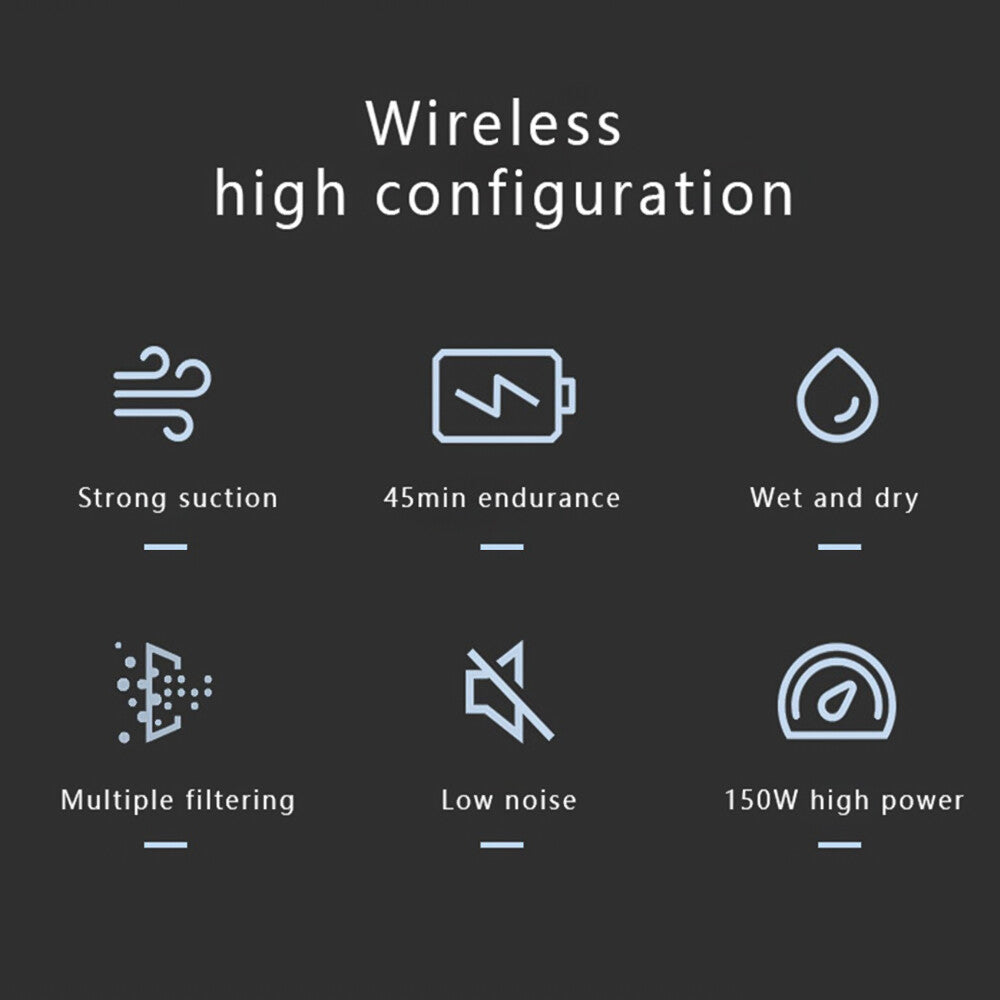 16000PA Portatil Aspiradora Mini Pequeña De Agua Seco Trabajo Mano Carro Autos