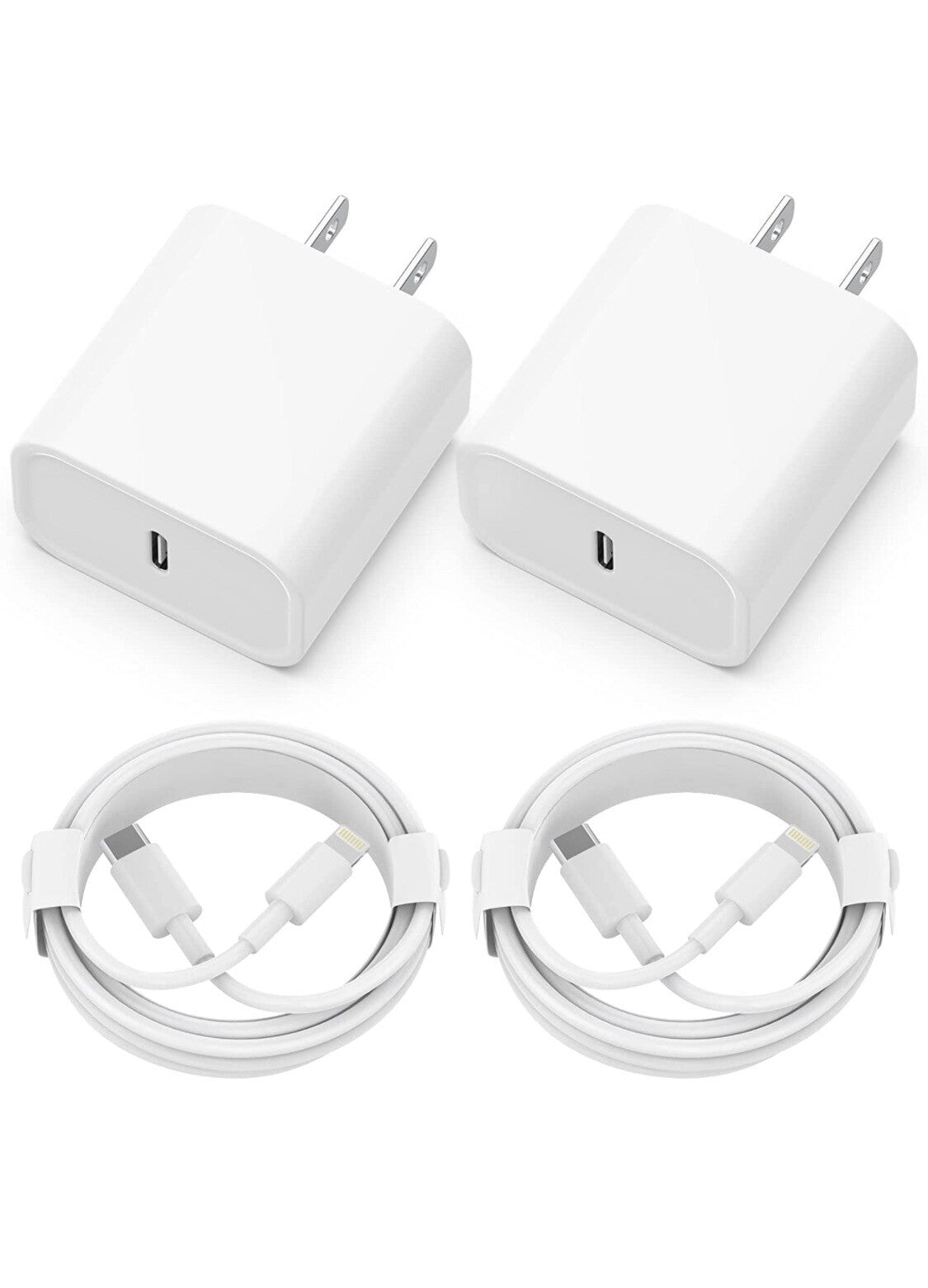 2X Cargador Rapido De Pared USB Tipo C Para Iphone 14 13 [Apple Mfi Certificado]
