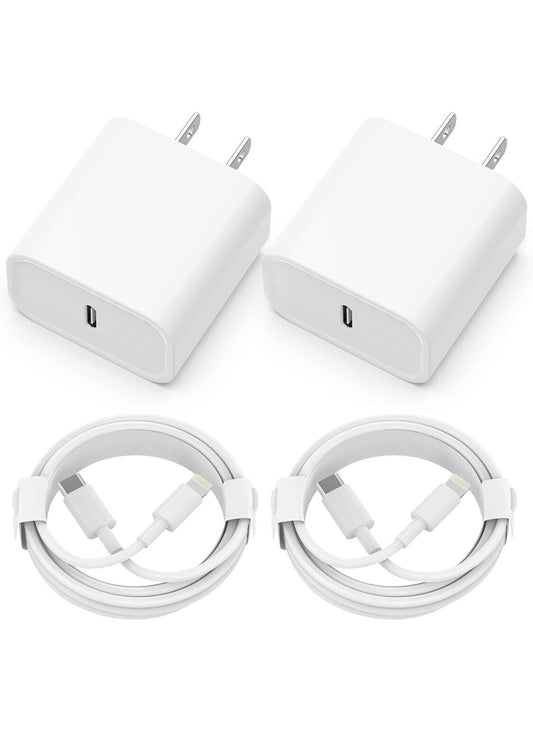 2X Cargador Rapido De Pared USB Tipo C Para Iphone 14 13 [Apple Mfi Certificado]