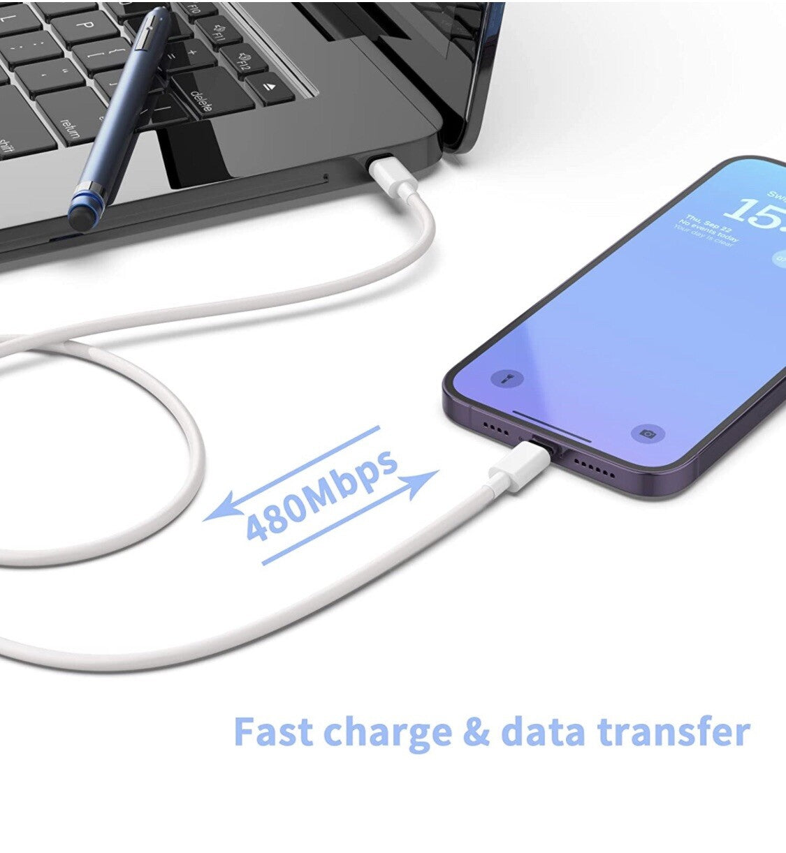 2X Cargador Rapido De Pared USB Tipo C Para Iphone 14 13 [Apple Mfi Certificado]